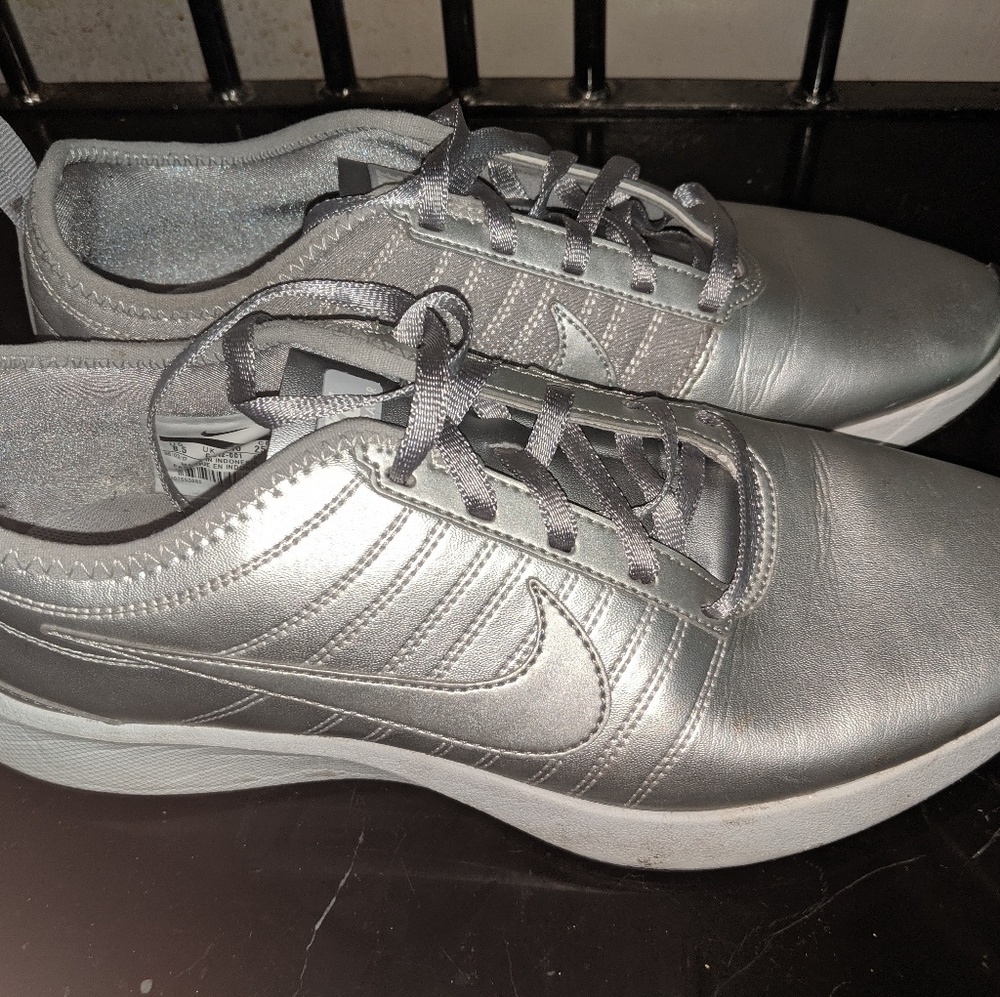 Silver Nike shoes
